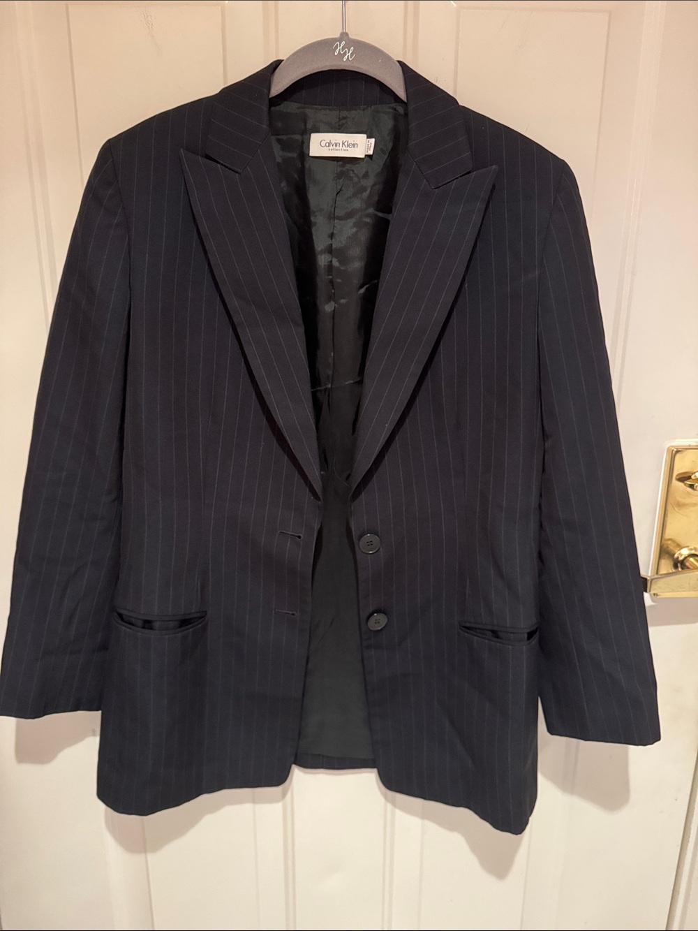 Calvin Klein womens Pinstrip blazer
